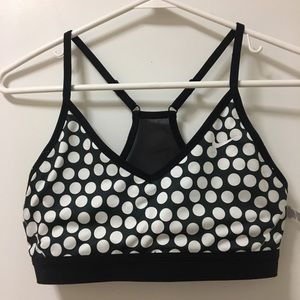Polka dot Nike pro Indy Soulcycle sports bra